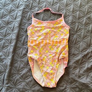 Tommy Bahama Kids Pink and Yellow One Piece Swimsuit